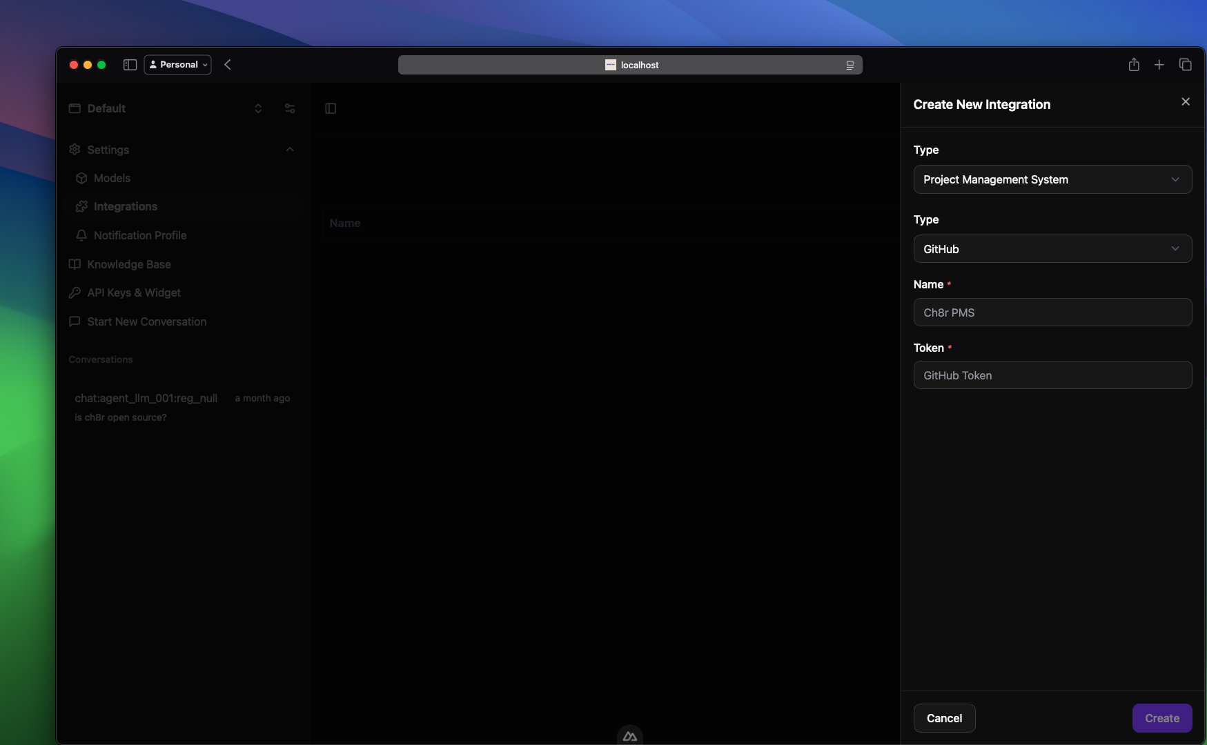 Ch8r Project Management Integration