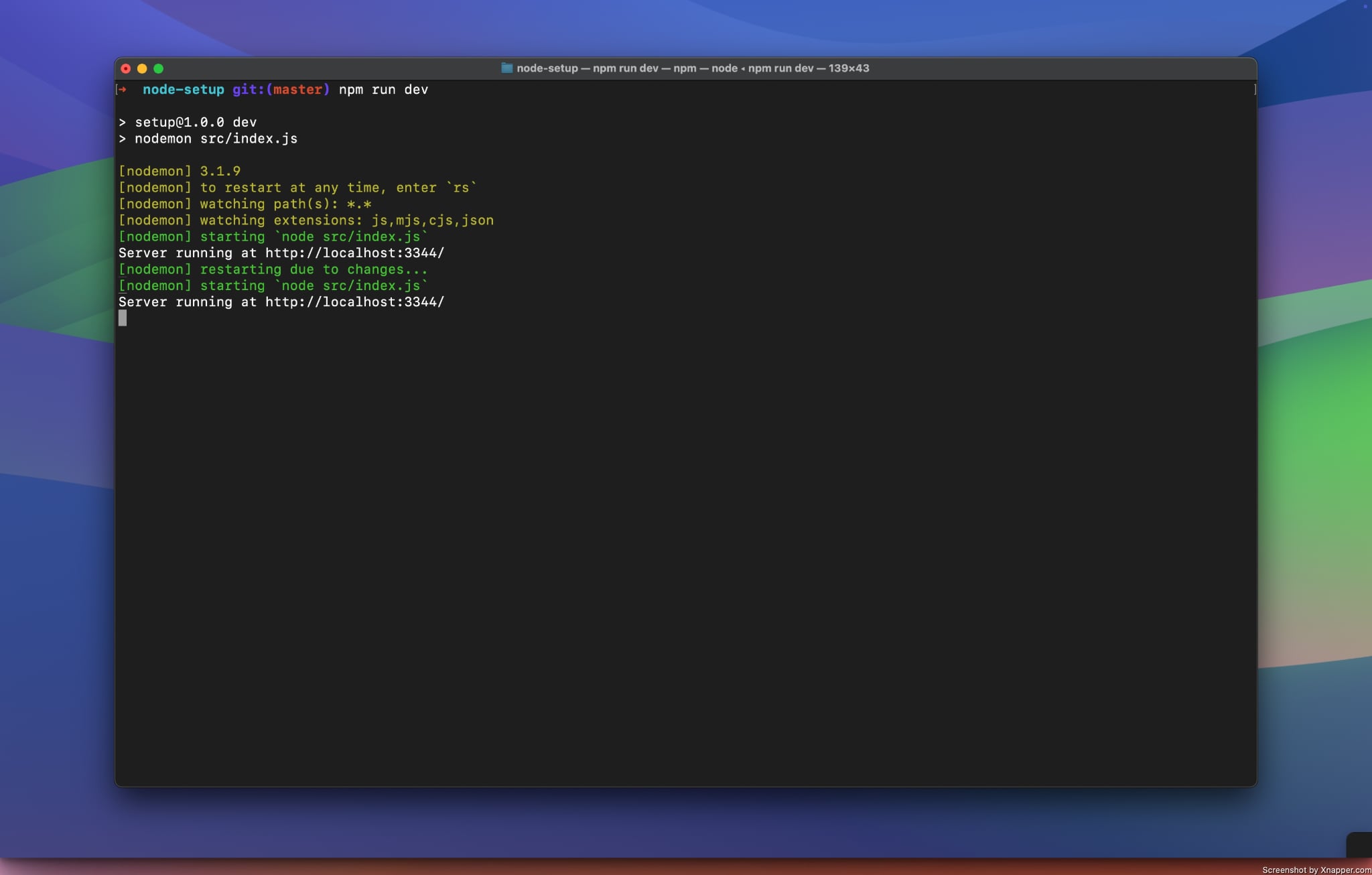 Run Node.js Development Server Using Nodemon